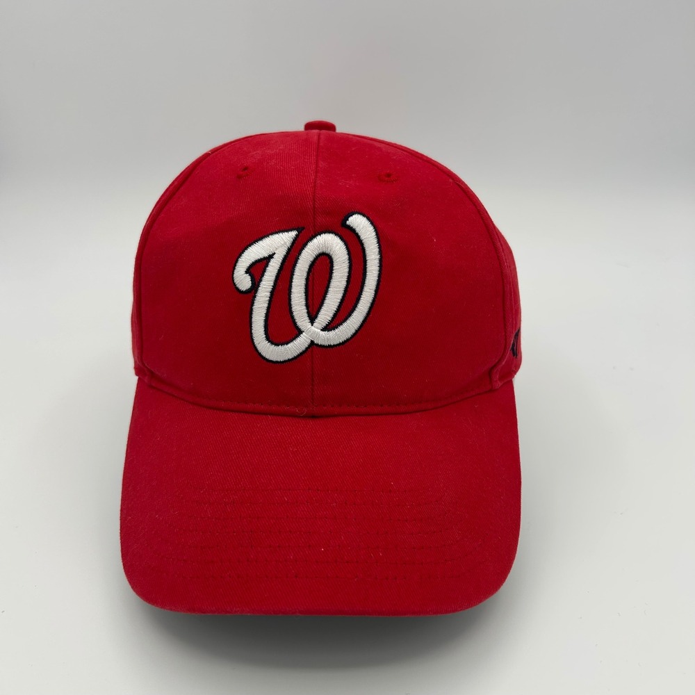 Washington Nationals  47 Brand Hat Youth Red Cotton Baseball Cap Sporty Fan Gear
